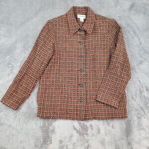 Vintage Tweed Alfred Dunner Womens Blazer Jacket Size 10 Academia Eclectic Plaid